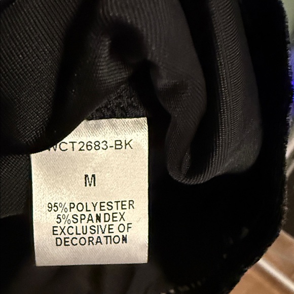 THML Black Velvet Blouse with off White Trim - Picture 7 of 8